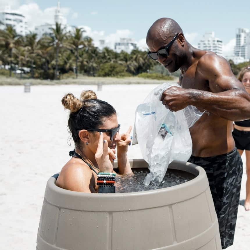 People using Ice Barrels for physical health